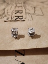 14k white gold Earrings NO STAMP natural diam...