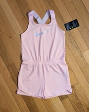 NEW Nike Little Girl Dri-fit Romper Short Outfit, Pink 6X