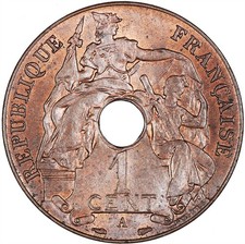 French Indochina 1939 Cent CHOICE R+B UNC