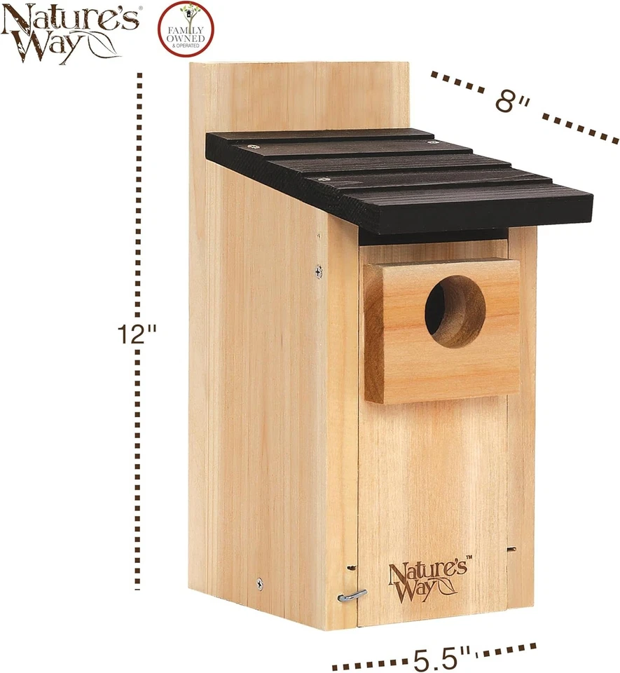 Casa Bluebird de cedro duradera con herrajes de acero inoxidable y respiraderos de aire - 12"" Foto 4 de 4