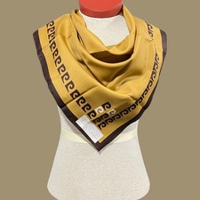 Pierre Cardin Scarf 1970s Vintage Logo 27" Sq Made in France Fashion Polyester