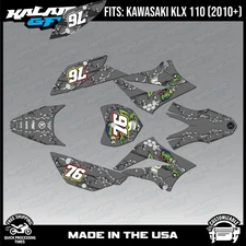 Graphics Kit for Kawasaki KLX110 KLX110R/RL (2010-2024) Lunatic Series - Grey