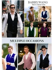 Barry Wang Black Velvet Vest-Size L -For Any Occasion-NEW WITH  TAGS