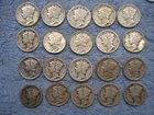 20 SILVER MERCURY DIMES WITH DATES lot 31a