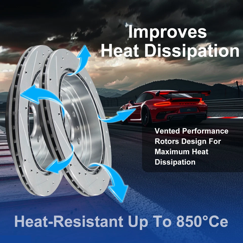 Front Rear Disc Rotors Brake Pads Kit for BUICK ENCLAVE/CHEVROLET/GMC/SATURN Foto 4 de 4