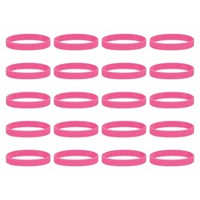 20Pcs Silicone Rubber Bands Non-slip 4 Inch Flat for Books, Pink