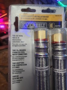 Everbilt Electric Water Heater Installation Kit Braided Stainless Steel 18" 