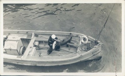 1931 Oscar Float Seal Boat Transportation Animal Historic Vintage Press Photo