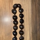 Hawaiian Kukui Nut Black Bead Necklace Heart Shaped Seeds on Ribbon Boho Jewelry — photo 8