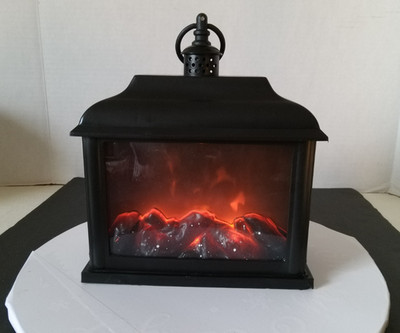 Flameless Fireplace Lantern   Indoor/Outdoor Fire Video