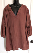 Old Navy poet swing tunic dress maple crinkle gauzy coastal lagenlook XXL