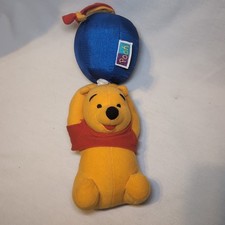 Vintage Winnie the Pooh Toy Musical Balloon Plush Disney Pull Down Crib WORKS 