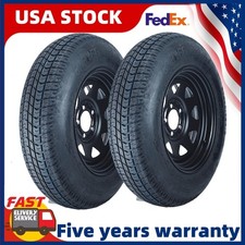2-pack Trailer Tires On 13 Rims St17580d13 5 Lug On 4.5 Load Range C 6ply