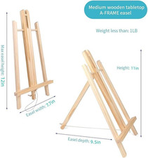 11.8" Wood Easels, Small Tabletop Display Stand, Tripod, Painting Party Easel...