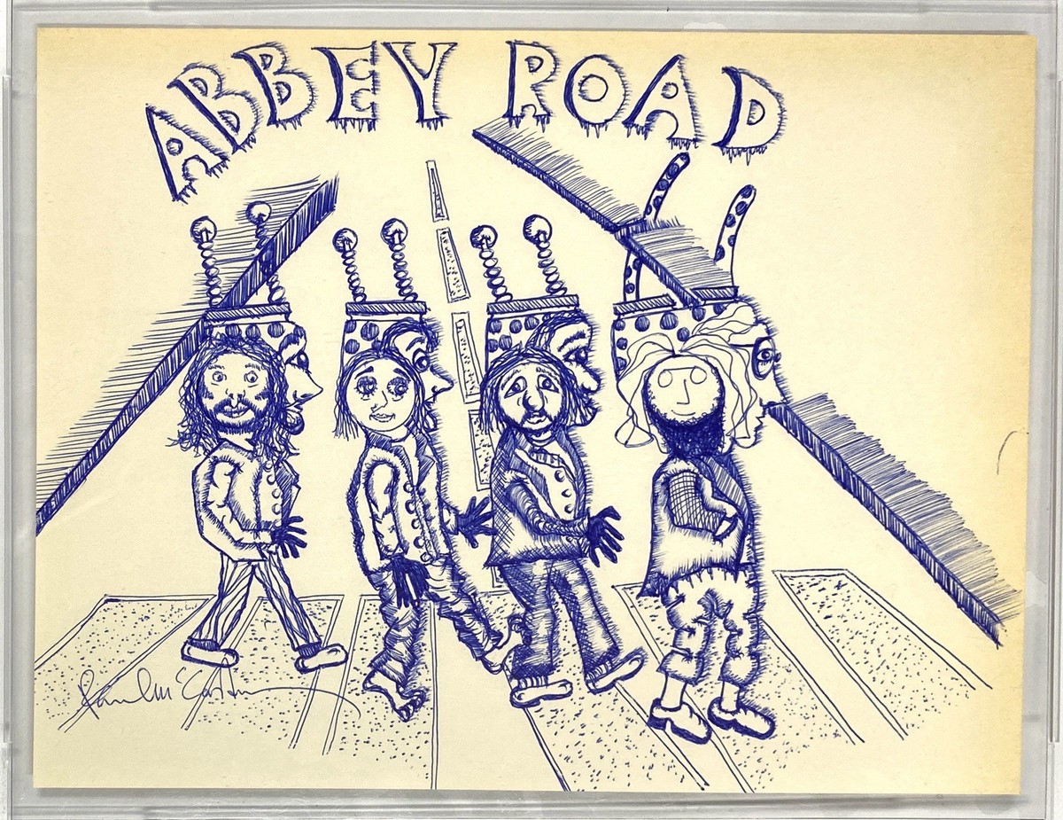 Paul McCartney Signed Sketch By Beatles Abbey Road Photographer