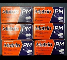 (6)  Motrin PM Pain Reliever Nighttime Sleep Aid 480 Tablets TOTAL New-6 Boxes