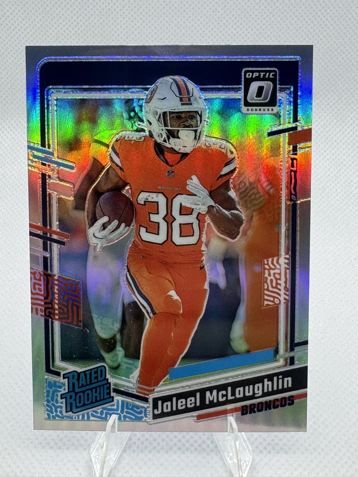 2023 Panini Donruss Optic - Rated Rookie Jaleel McLaughlin #232 Holo Prizm (RC)