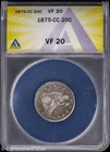 1875-CC 20C Seated Liberty Twenty Cent Piece ANACS VF 20