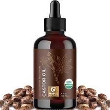 Organic Castor Oil Glass Bottle - 100 Pure Castor Oil Organic Cold Pressed Unre