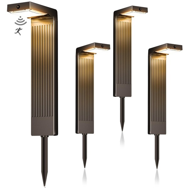 Garten Solarlampen LED Bewegungsmelder IP65 Wasserdicht AußEnleuchten 4 StüCk-image