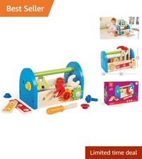 Hape Fix-It Tool Box Toy - 30-Piece Wooden Tool Set for Little Builders