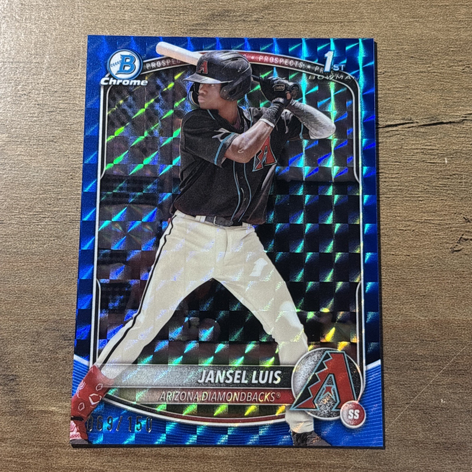 2025 Bowman Jansel Luis Chrome Blue Geometric Refractor 1st Prospect 69/150