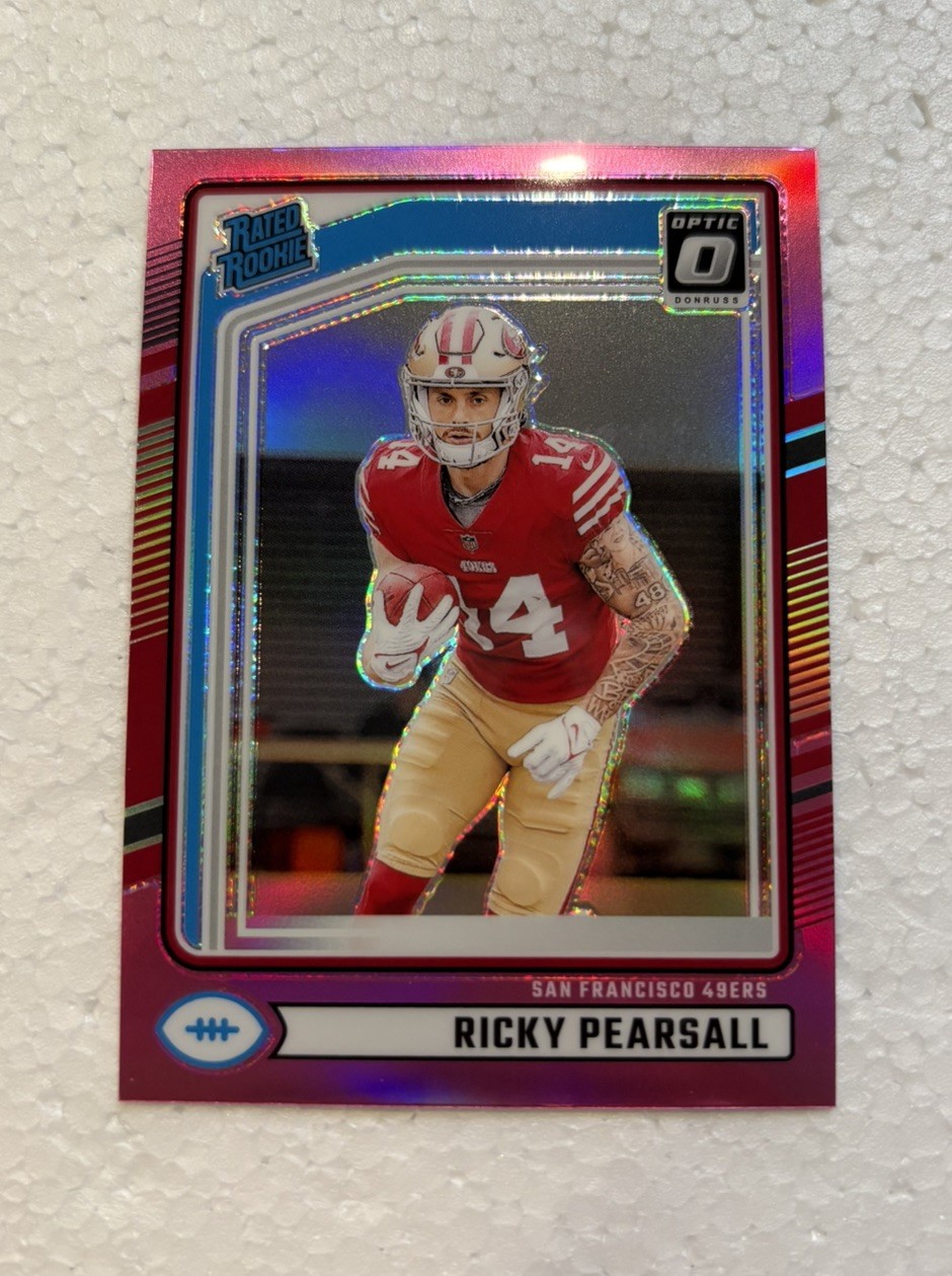 2024 Panini Donruss - Rated Rookie Ricky Pearsall #318 Optic Preview Pink Prizm