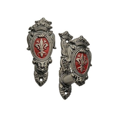 Fleur de Lis Schild - Wandhänger rot - Aufsteller für Schwerter & Waffen