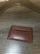 ALEXANDER MCQUEEN Brown Classic Leather Card Holder Mini Wallet