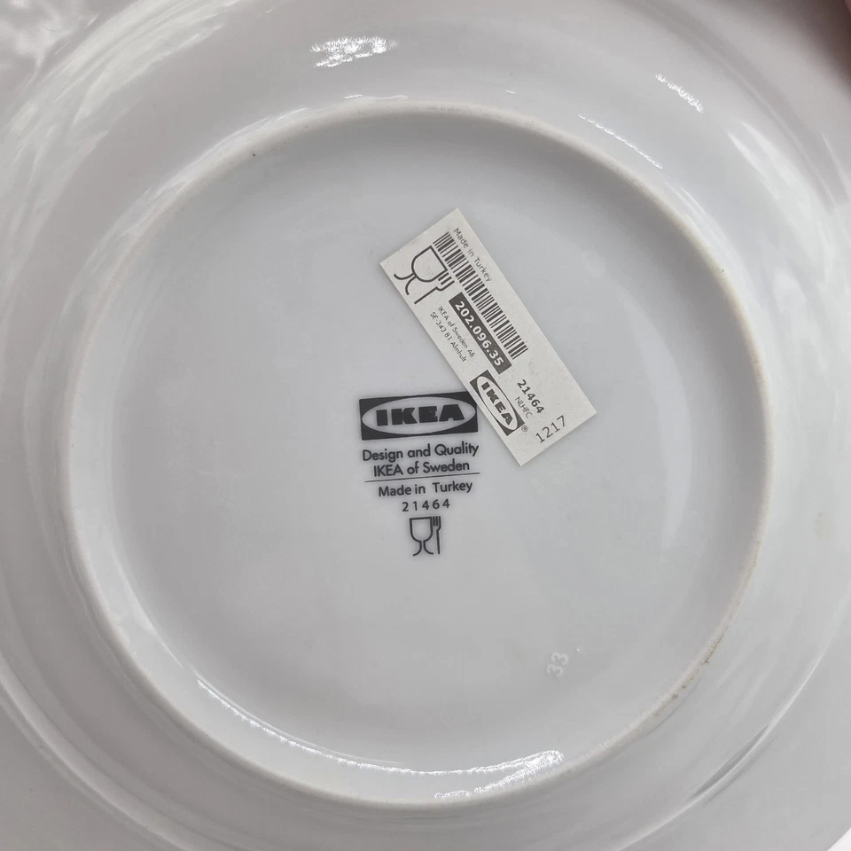 Set Of 4 IKEA Promenad Soup Pasta Bowls Blue And White 10" Made In Turkey - Image 4 of 4