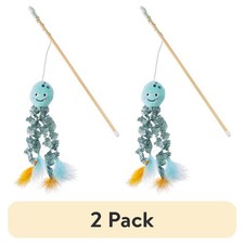 2 Pack Catnip Cat Teaser Toy Jellyfish Wand Interactive Play Fun Kitten