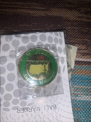 Masters theme Magnetic Metal Golf Ball Marker Set of 1 Green Yellow Gold
