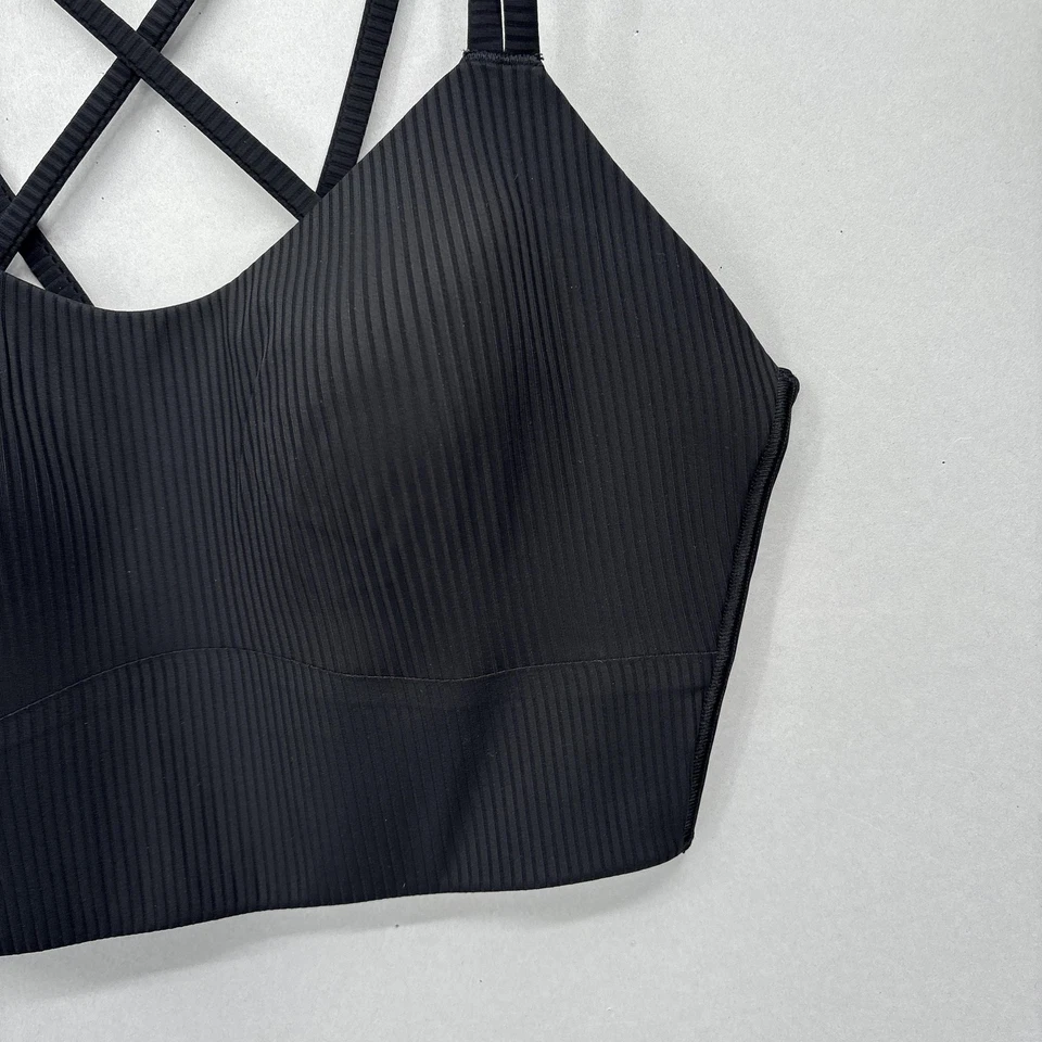 Sujetador Lululemon Longline Like a Cloud Top Acanalado Tirantes B/C Copa Soporte Ligero Foto 2 de 4