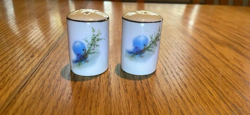 Designers’ Collection Bluebird Porcelain Vintage Salt And Pepper Shakers