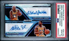 2024 Panini Prizm Black Mojo Kareem Abdul-Jabbar & Magic Johnson AUTO /25 PSA 10