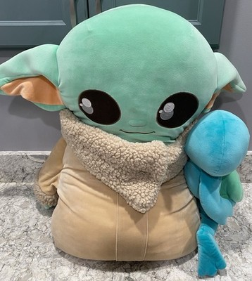 Star Wars Mandalorian The Child Baby Yoda Grogu Plush 24  With Blue Frog