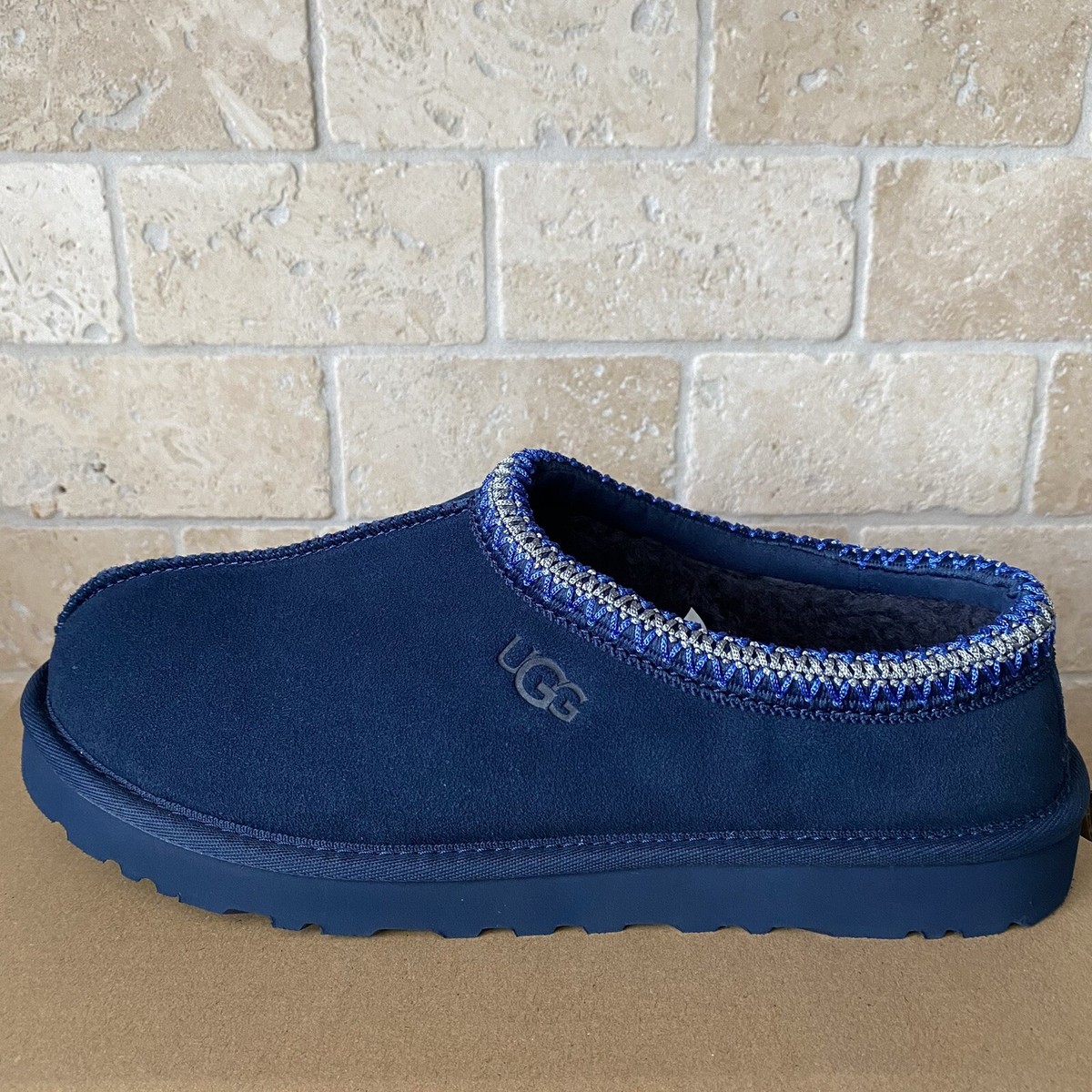 UGG TASMAN BRAID DEEP OCEAN BLUE SUEDE SLIPPERS SHOE MEN SIZE 9
