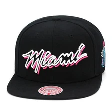 [6HSSMO19313-MHEBLCK] MENS NBA MIAMI HEAT NEON VICE LIGHTS SNAPBACK