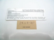 NOS Air Suspension DECAL 14112-85 FLT FLHT Touring