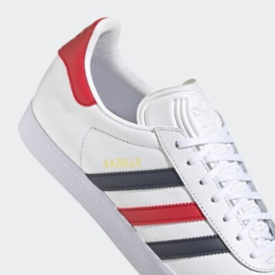 adidas Originals GAZELLE White Red Legend Ink GOLD H06389 Men 12 Shoes Sneakers | eBay adidas Originals GAZELLE White Red Legend Ink GOLD H06389 Men 12 Shoes Sneakers | eBay
