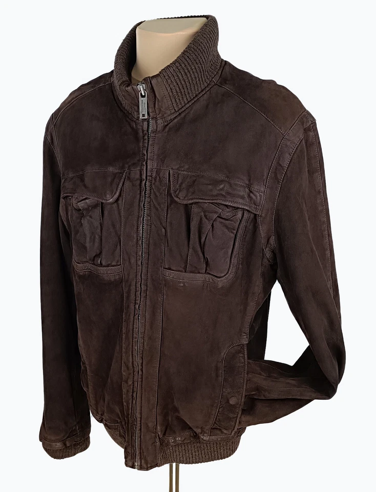 Vintage Chevignon Mens Brown Leather Suede Aviator Bomber Jacket Size XL - Image 4 of 4