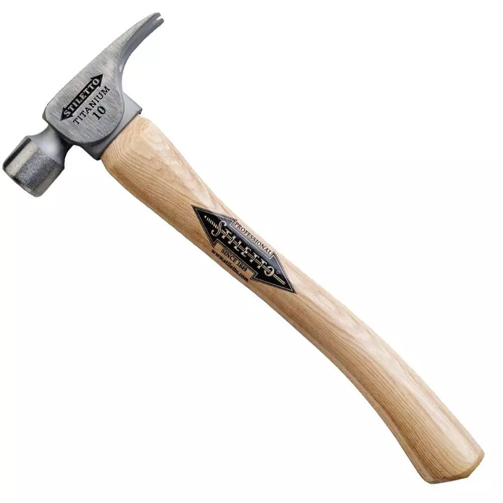 Stiletto FH10C 14.5 Inch 10 Oz Titanium Smooth Curved Hickory Handle Hammer