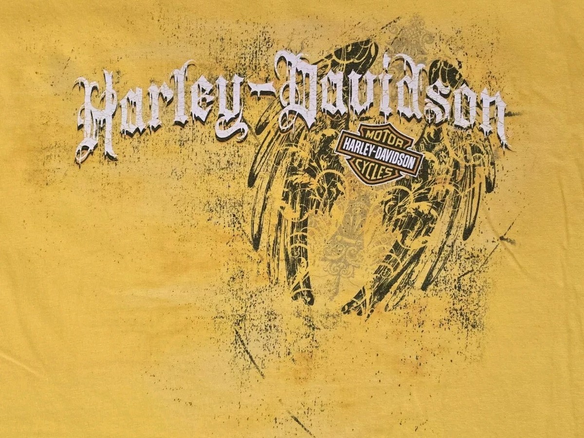 Harley-Davidson Tシャツ イエロー　フレイム Hot Metal Harley Davidson Yellow Mens Short Sleeve T-shirt Size L