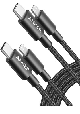 Anker Cable de carga rápida para iPhone, paquete de 2 cables USB-C a...