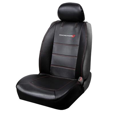 Plasticolor 008627R01 Dodge Seat Cover Logo Stitching 3 Piece Sideless Black