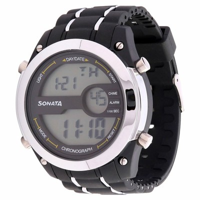 Sonata Superfibre Digital Grey Dial Men's Watch -NL77034PP01 | eBay