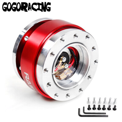 6 Bolt Quick Release Steering Wheel Hub Adapter Snap Off Boss Kit Universal Red
