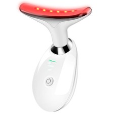 White 3 Modes LED Face Neck Massager Multifunction Facial Skin Care Tool