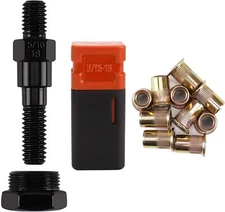 Rivet Nut Tool Mandrel 5/16-18 and 10 Rivet Nuts Rivet Tool Set Spare Part