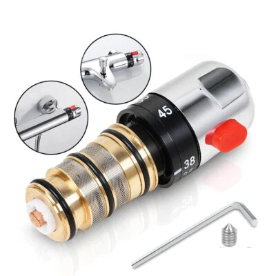 QNGENET Replacement Brass Thermostatic Cartridge Bath-Shower Mixer Valve Bar Repair Kit!